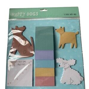 Poo-Panda Happy Dogs Sticky Note Pads Set 9 Pads Dog Memo Notes Page Flags